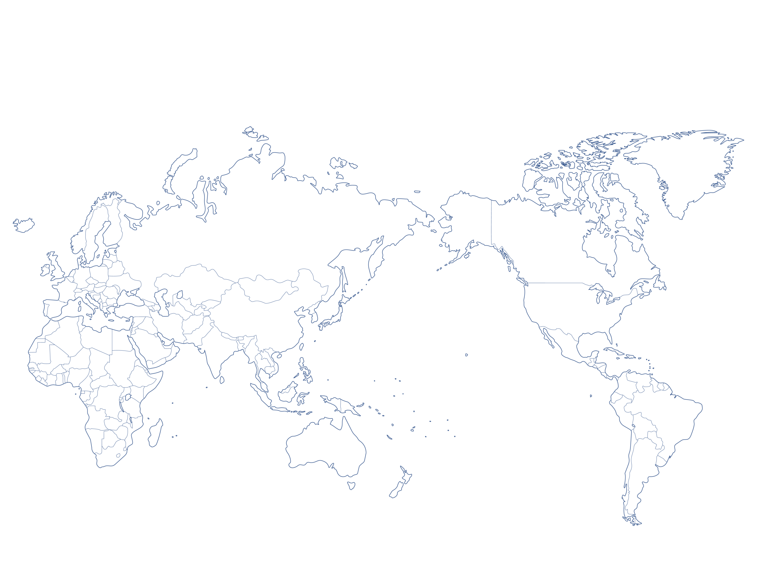 日本とケニアの位置を示す世界地図