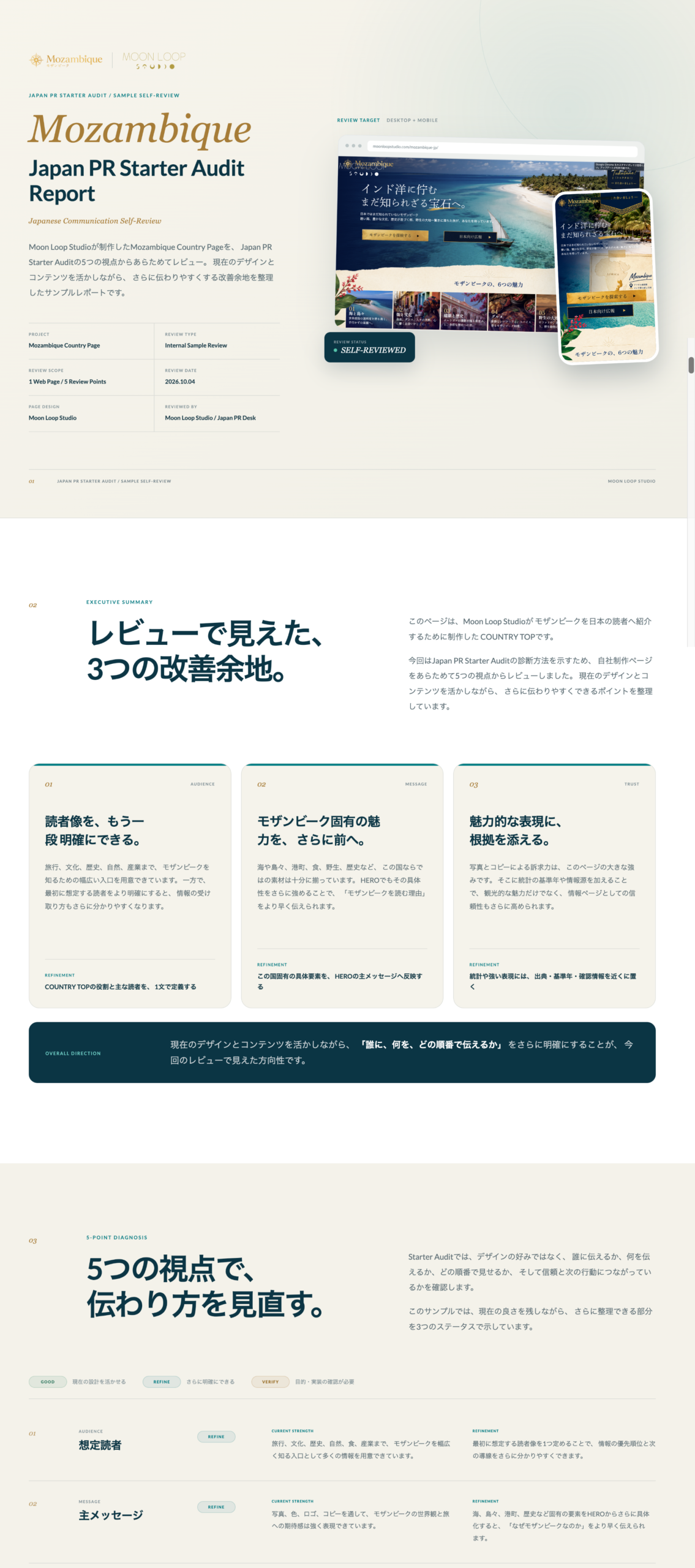 Japan PR Starter Audit Web Report Sample
